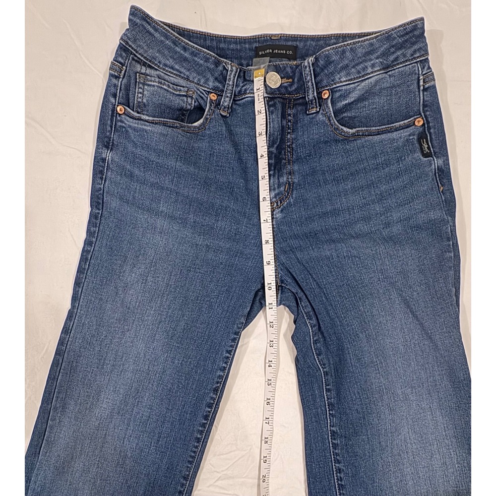 Silver Jeans Co Womens Wide Leg Mid Rise Medium Wash Denim Blue Jeans size 29 - Picture 7 of 9